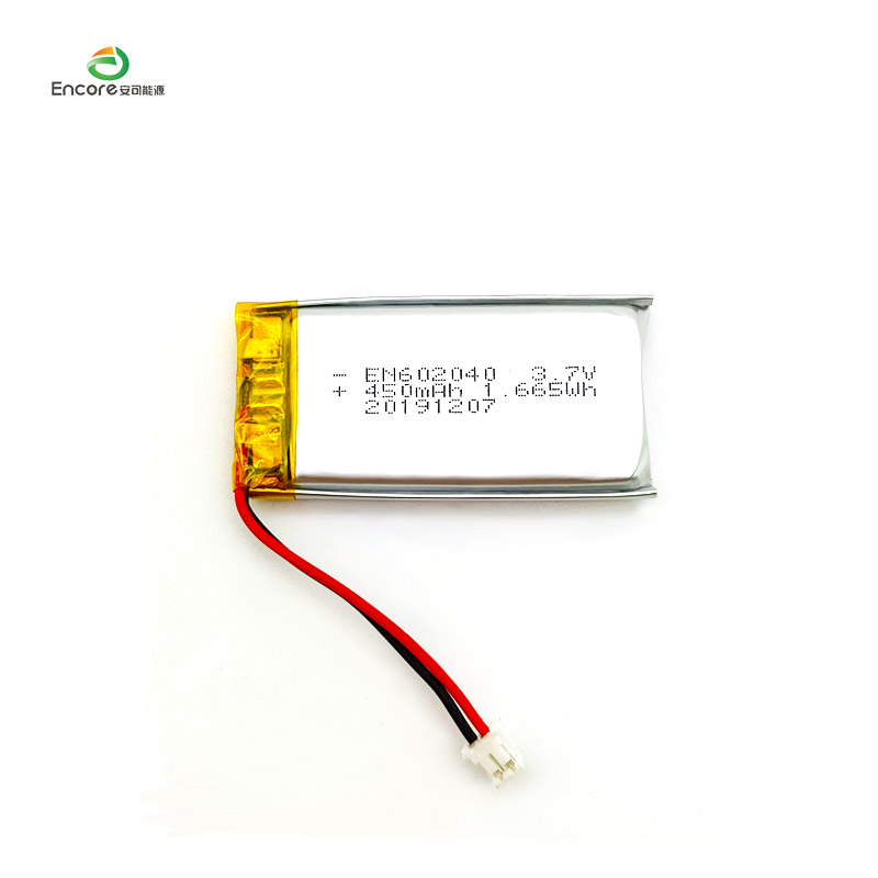 602040 3.7v 450mah లి పాలిమర్ బ్యాటరీ