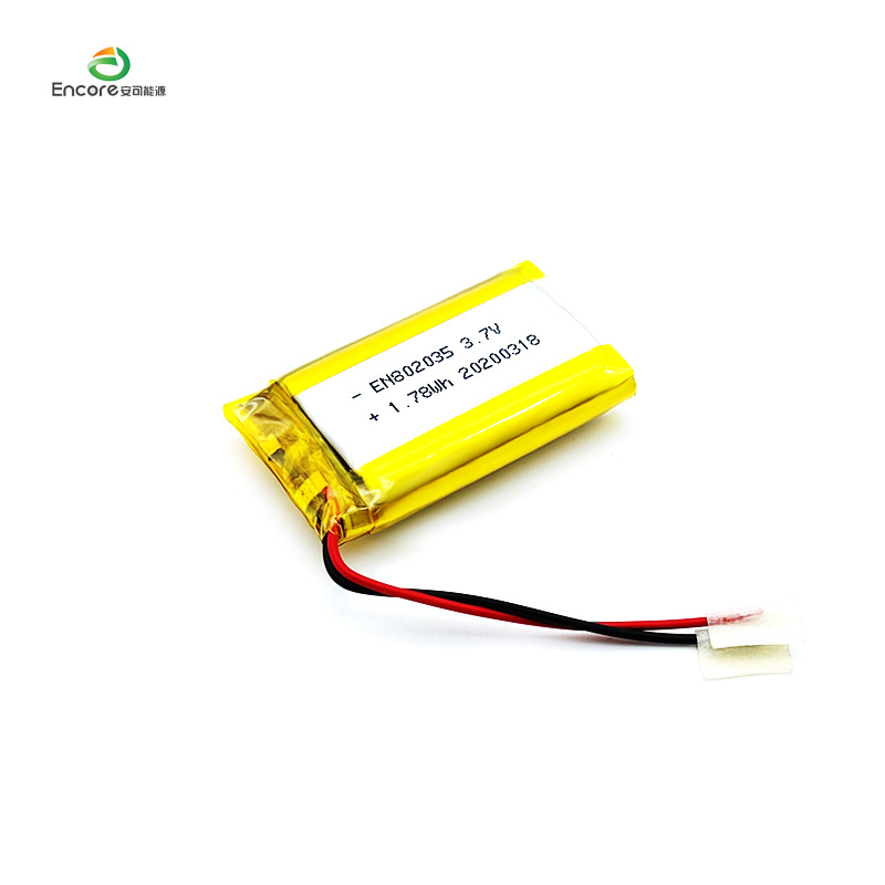 802035 3.7v 480mah లి పాలిమర్ బ్యాటరీ